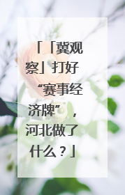 「冀观察」打好“赛事经济牌”，河北做了什么？