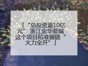 “总投资逾10亿元” 浙江金华婺城这个项目精准强链“火力全开”