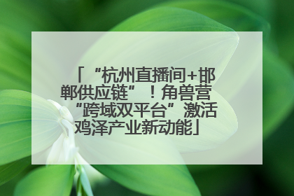 “杭州直播间+邯郸供应链”！角兽营“跨域双平台”激活鸡泽产业新动能