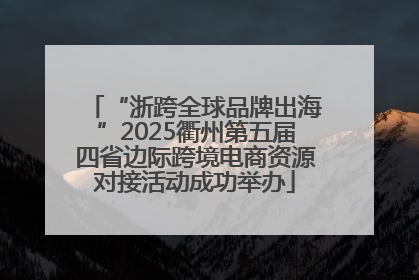 “浙跨全球品牌出海”2025衢州第五届四省边际跨境电商资源对接活动成功举办
