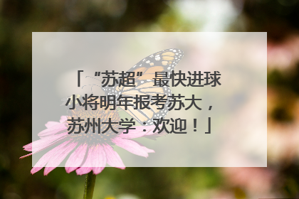 “苏超”最快进球小将明年报考苏大，苏州大学：欢迎！