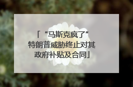 “马斯克疯了” 特朗普威胁终止对其政府补贴及合同