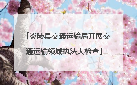 炎陵县交通运输局开展交通运输领域执法大检查