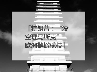 特朗普：“没空理马斯克” 欧洲抛橄榄枝