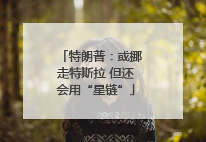 特朗普：或挪走特斯拉 但还会用“星链”