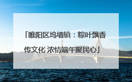 睢阳区坞墙镇：粽叶飘香传文化 浓情端午聚民心