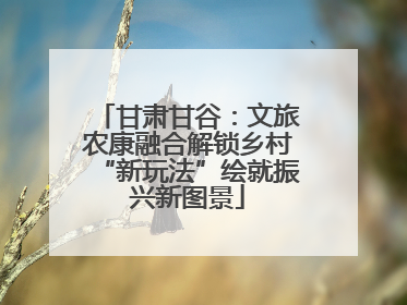 甘肃甘谷：文旅农康融合解锁乡村“新玩法”绘就振兴新图景
