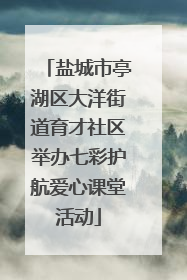 盐城市亭湖区大洋街道育才社区举办七彩护航爱心课堂活动