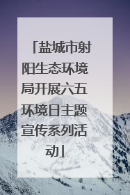盐城市射阳生态环境局开展六五环境日主题宣传系列活动