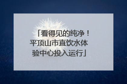 看得见的纯净！平顶山市直饮水体验中心投入运行