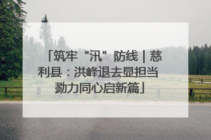 筑牢“汛”防线｜慈利县：洪峰退去显担当 勠力同心启新篇