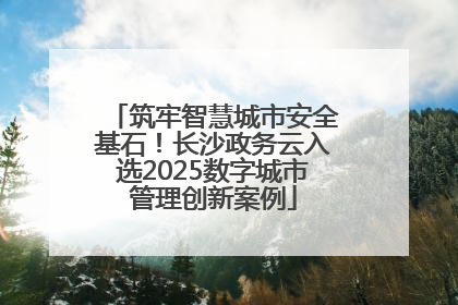 筑牢智慧城市安全基石！长沙政务云入选2025数字城市管理创新案例