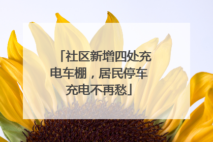 社区新增四处充电车棚，居民停车充电不再愁