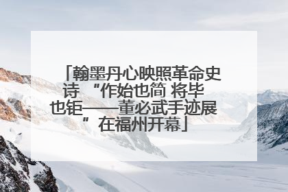 翰墨丹心映照革命史诗 “作始也简 将毕也钜——董必武手迹展”在福州开幕