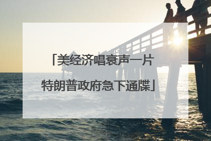 美经济唱衰声一片 特朗普政府急下通牒