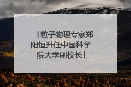 粒子物理专家郑阳恒升任中国科学院大学副校长