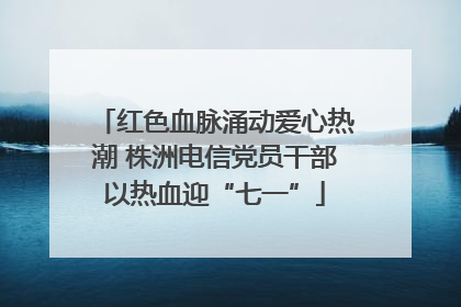 红色血脉涌动爱心热潮 株洲电信党员干部以热血迎“七一”