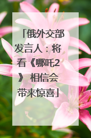俄外交部发言人：将看《哪吒2》 相信会带来惊喜