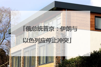 俄总统普京：伊朗与以色列应停止冲突