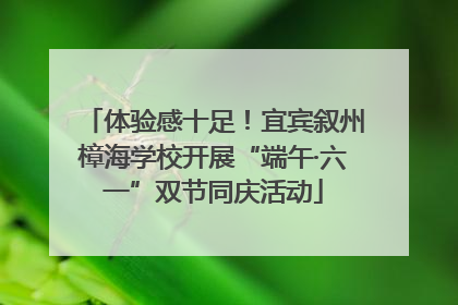 体验感十足！宜宾叙州樟海学校开展“端午·六一”双节同庆活动