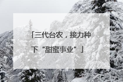 三代台农，接力种下“甜蜜事业”