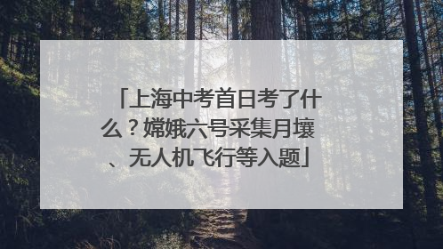 上海中考首日考了什么？嫦娥六号采集月壤、无人机飞行等入题
