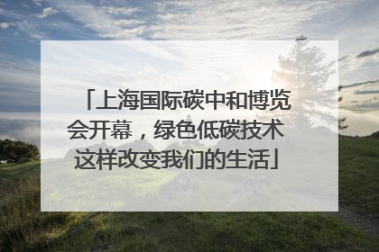 上海国际碳中和博览会开幕，绿色低碳技术这样改变我们的生活