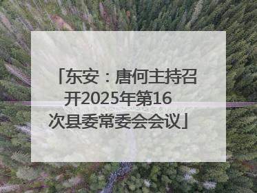 东安：唐何主持召开2025年第16次县委常委会会议