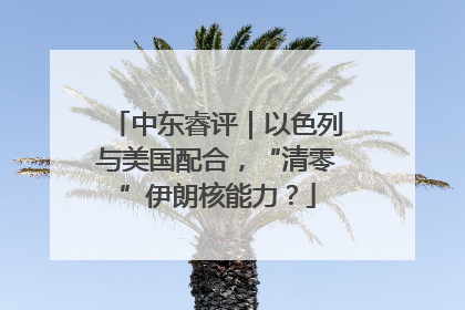 中东睿评｜以色列与美国配合，“清零”伊朗核能力？