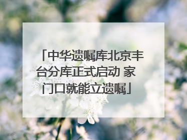 中华遗嘱库北京丰台分库正式启动 家门口就能立遗嘱