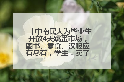 中南民大为毕业生开放4天跳蚤市场，图书、零食、汉服应有尽有，学生：卖了几十个手串