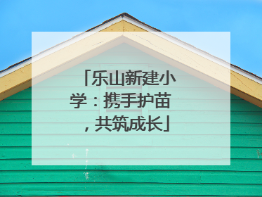 乐山新建小学：携手护苗，共筑成长