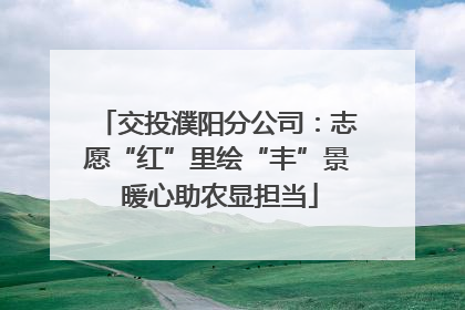 交投濮阳分公司：志愿“红”里绘“丰”景 暖心助农显担当