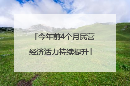 今年前4个月民营经济活力持续提升