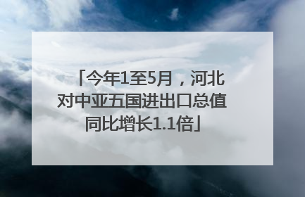今年1至5月，河北对中亚五国进出口总值同比增长1.1倍
