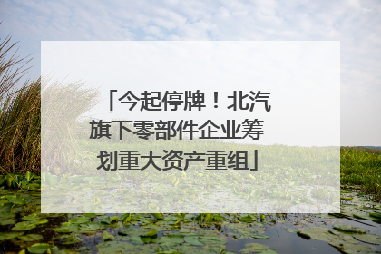 今起停牌！北汽旗下零部件企业筹划重大资产重组
