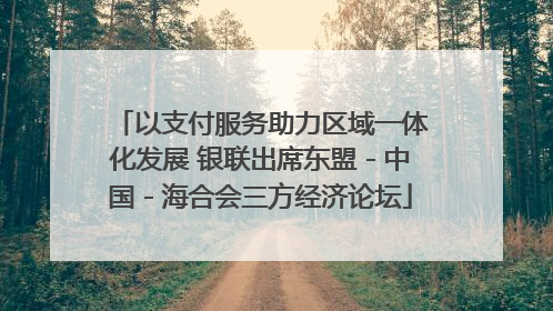 以支付服务助力区域一体化发展 银联出席东盟－中国－海合会三方经济论坛