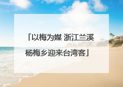 以梅为媒 浙江兰溪杨梅乡迎来台湾客