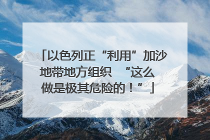 以色列正“利用”加沙地带地方组织  “这么做是极其危险的！”