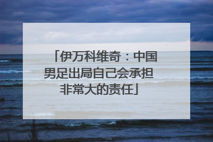 伊万科维奇：中国男足出局自己会承担非常大的责任