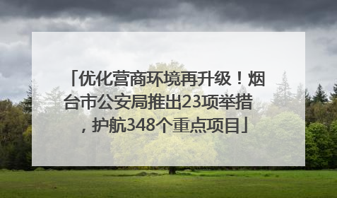 优化营商环境再升级！烟台市公安局推出23项举措，护航348个重点项目