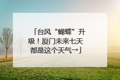 台风“蝴蝶”升级！厦门未来七天都是这个天气→