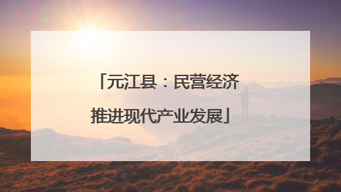 元江县：民营经济推进现代产业发展