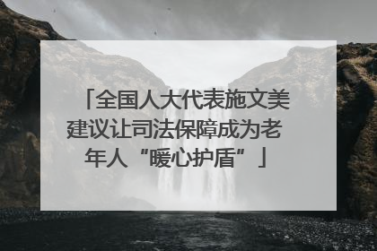 全国人大代表施文美建议让司法保障成为老年人“暖心护盾”