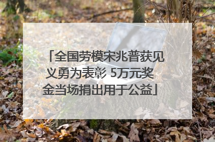 全国劳模宋兆普获见义勇为表彰 5万元奖金当场捐出用于公益