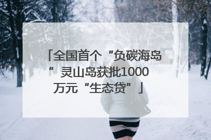全国首个“负碳海岛”灵山岛获批1000万元“生态贷”