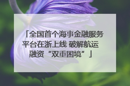全国首个海事金融服务平台在浙上线 破解航运融资“双重困境”