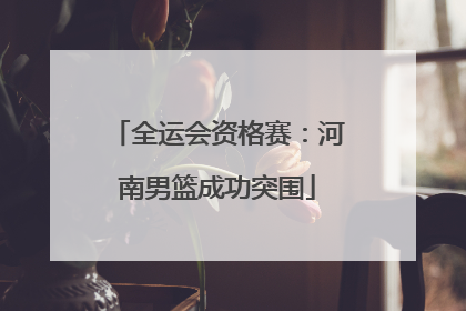 全运会资格赛：河南男篮成功突围