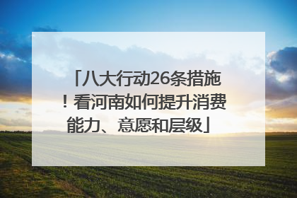 八大行动26条措施！看河南如何提升消费能力、意愿和层级