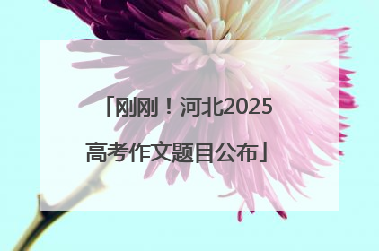 刚刚！河北2025高考作文题目公布